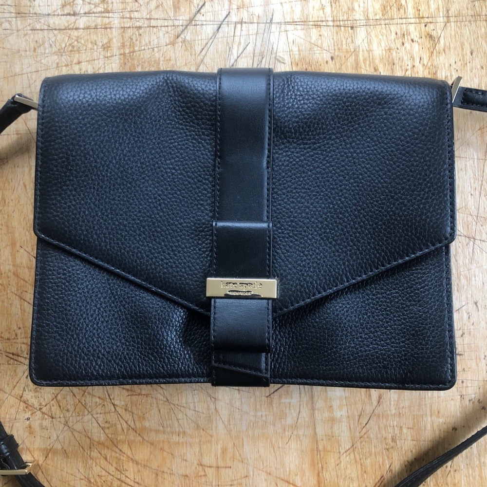Authentic Kate Spade black leather Crossbody